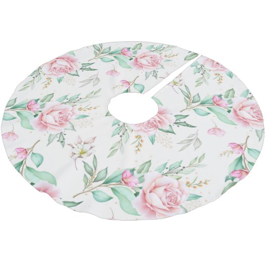 Classy Floral Pattern Kerstboom Rok (Gekanteld)