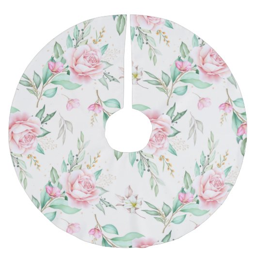 Classy Floral Pattern Kerstboom Rok (Voorkant)