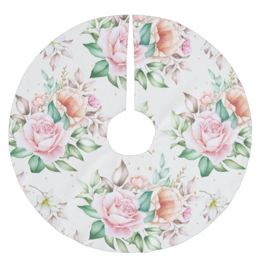 Classy Floral Pattern Kerstboom Rok (Voorkant)