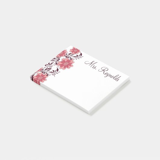 Classy Floral Post-it® Notes (Schuin)