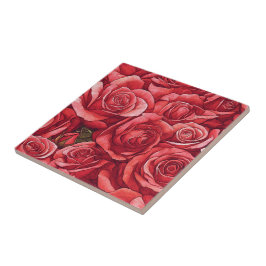 Classy Floral Roos Keramische Tegels voor badkamer Tegeltje