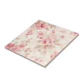 Classy Floral Rose Pink Tegeltje (Zijkant)