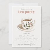 Classy Floral Tea Cup Housewarming Tea Party Kaart (Voorkant)