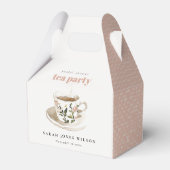 Classy Floral Tea Cup Vrijgezellenfeest Tea Party Bedankdoosjes (Voorkant Zijde)