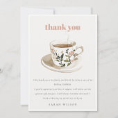 Classy Floral Tea Cup Vrijgezellenfeest Tea Party Bedankkaart (Voorkant)