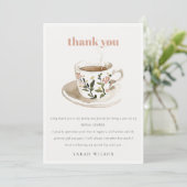 Classy Floral Tea Cup Vrijgezellenfeest Tea Party Bedankkaart (Staand voorkant)