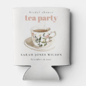 Classy Floral Tea Cup Vrijgezellenfeest Tea Party Blikjeskoeler (Achterkant)