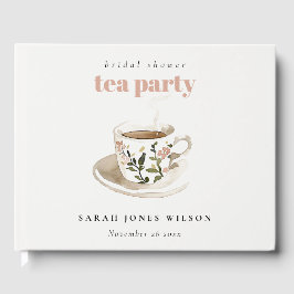Classy Floral Tea Cup Vrijgezellenfeest Tea Party Gastenboek