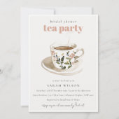 Classy Floral Tea Cup Vrijgezellenfeest Tea Party Kaart (Voorkant)