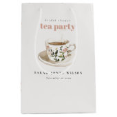 Classy Floral Tea Cup Vrijgezellenfeest Tea Party Medium Cadeauzakje (Voorkant)