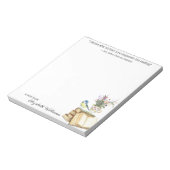 Classy Floral Waterverf Book Lover Quote Tea Cup Notitieblok (Linkerzijde)