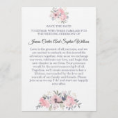 Classy Floral Wedding Invitation elegant card Kaart (Achterkant)