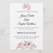 Classy Floral Wedding Invitation elegant card Kaart (Voorkant)