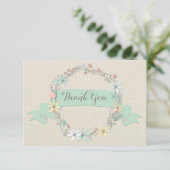 Classy Floral Wreath Banner Hartelijk dank Bedankkaart (Staand voorkant)