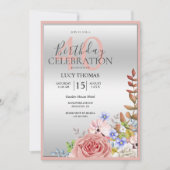 Classy Flower Corner Decoratie Verjaardag Kaart (Voorkant)