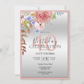 Classy Flower Corner Decoratie Verjaardag Kaart (Voorkant)