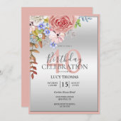 Classy Flower Corner Decoratie Verjaardag Kaart (Voorkant / Achterkant)