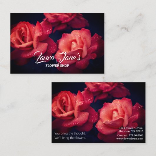 Classy Flower-winkel Visitekaartje (Voorkant / Achterkant)