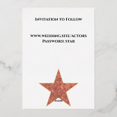 Classy Folie Hollywood Star Save the Date Folie Uitnodiging (Achterkant)