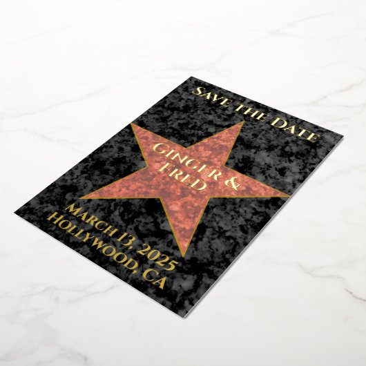 Classy Folie Hollywood Star Save the Date Folie Uitnodiging (Gedraaid)