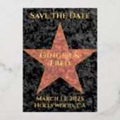 Classy Folie Hollywood Star Save the Date Uitnodiging (Voorkant)