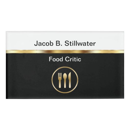 Classy Food Critic Naam Tag Badge (Voorkant)