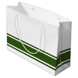 Classy Forest Green Base Racing Stripes op wit Groot Cadeauzakje
