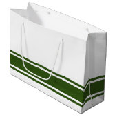 Classy Forest Green Base Racing Stripes op wit Groot Cadeauzakje (Voorkant Gekanteld)