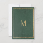 Classy forest green gold floral Maid of Honor Kaart (Achterkant)