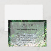 Classy Forest Petal Path Wedding RSVP Kaartje (Voorkant / Achterkant)