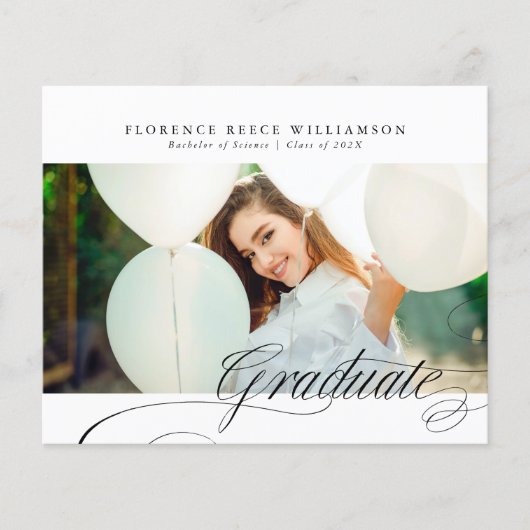 Classy Formal Calligraphy Photo College Graduation (Voorkant)