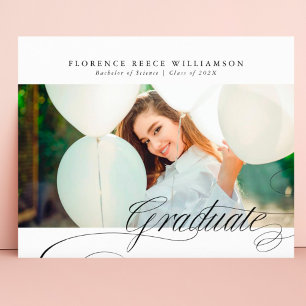 Classy Formal Calligraphy Photo College Graduation