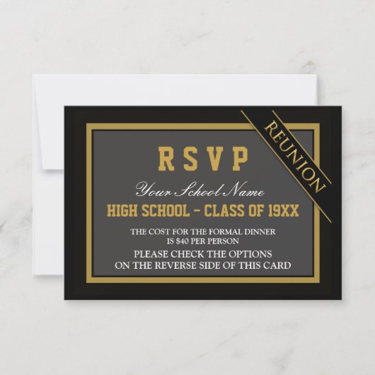 Classy Formal Class Reunion RSVP (Voorkant)