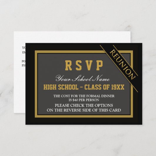 Classy Formal Class Reunion RSVP (Voorkant / Achterkant)