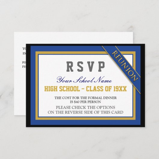 Classy Formal Class Reunion RSVP (Voorkant / Achterkant)
