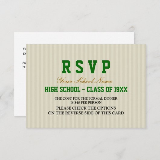 Classy Formal Class Reunion RSVP (Voorkant / Achterkant)