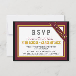 Classy Formal Class Reunion RSVP Kaart