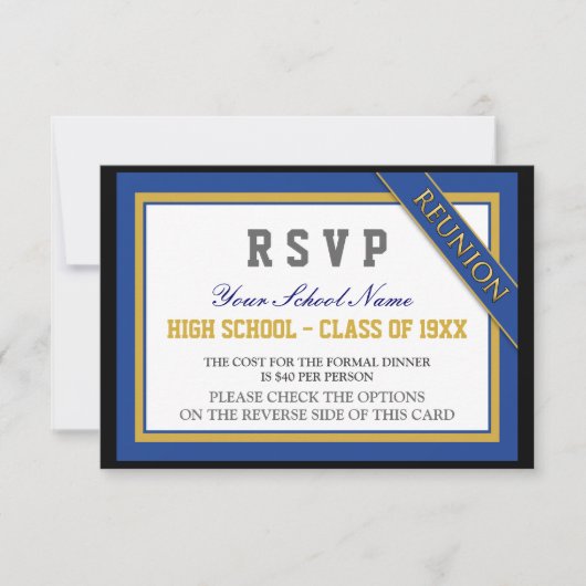 Classy Formal Class Reunion RSVP Kaartje (Voorkant)