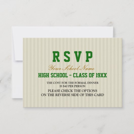 Classy Formal Class Reunion RSVP Kaartje (Voorkant)