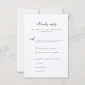 Classy Formal Elegant Black White Wedding RSVP Kaartje (Voorkant)