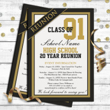 Classy Formal High School Reunion-uitnodigingen