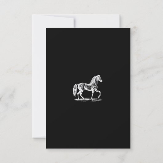 Classy Formal  Horse Equestrian Wedding RSVP Kaartje (Achterkant)