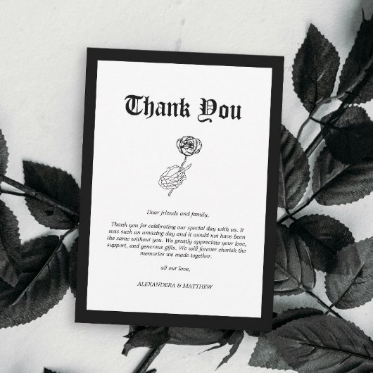 Classy foto Halloween bruiloft Bedankkaart