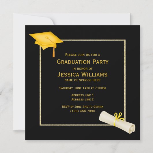 Classy foto ingelijst Afstuderen dubbelzijdig Kaart (Achterkant)