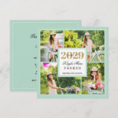 Classy Fotocollage Afstuderen Uitnodiging (Voorkant / Achterkant)