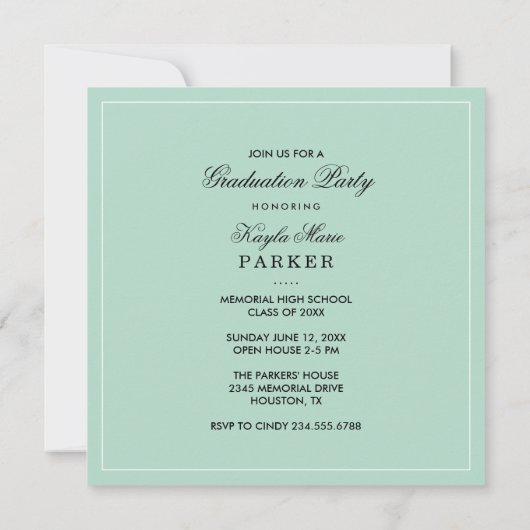 Classy Fotocollage Afstuderen Uitnodiging (Achterkant)