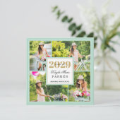 Classy Fotocollage Afstuderen Uitnodiging (Staand voorkant)