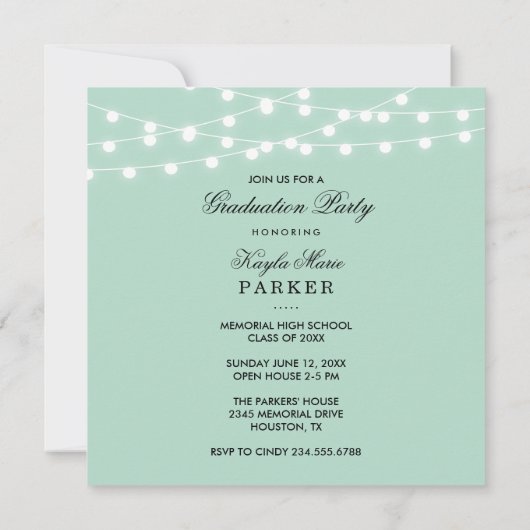 Classy Fotocollage Afstuderen Uitnodiging (Achterkant)