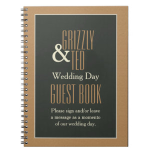 Classy Framed Brown Beer Gay Wedding Guestbook Notitieboek