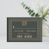 Classy Framed Gay Beer Wedding RSVP Kaartje (Staand voorkant)